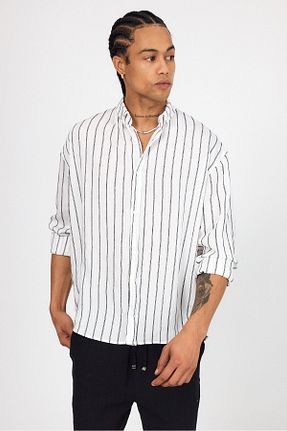پیراهن سفید مردانه اورسایز İLKCET MODA - کد 929512851