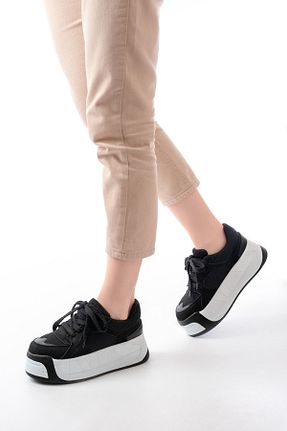 کفش اسنیکر مشکی زنانه بند دار Mida Shoes - کد 929524980