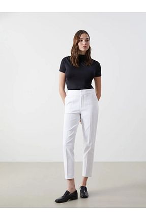 شلوار سفید زنانه الاستین LC Waikiki - کد 929524512