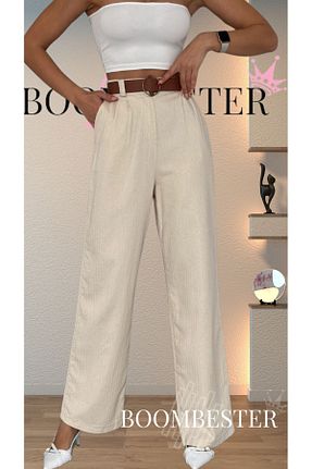 شلوار بژ زنانه کتان BoomBester - کد 814963010