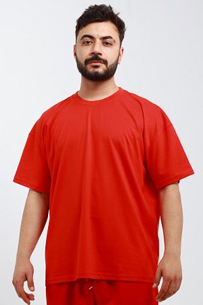 تیشرت قرمز مردانه اورسایز OXVİN - کد 929537161