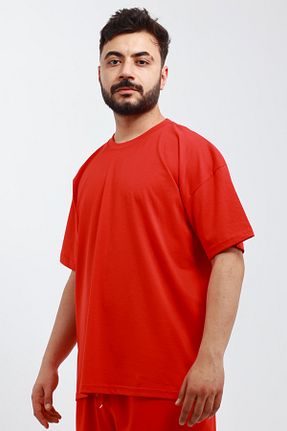 تیشرت قرمز مردانه اورسایز OXVİN - کد 929537161