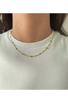 گردنبند استیل ( فولاد ) زرد h&b design jewel - کد 929530057