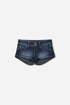 شلوارک و برمودا آبی زنانه اسلیم فیت Bershka - کد 928032216