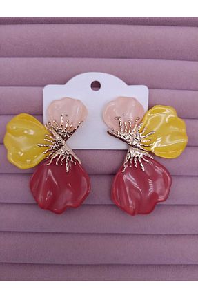گوشواره جواهر زرد میخ TLSMACCESORIES - کد 928042517
