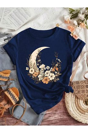 تیشرت سایز بزرگ سرمه ای زنانه Relaxed aynewmoda - کد 928047240
