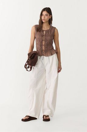 بلوز قهوه ای زنانه Straight Stradivarius - کد 928042249