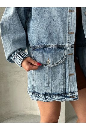 کت آبی زنانه اورسایز ÇEÇİM - کد 928044857