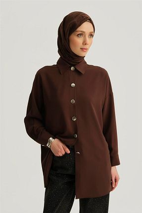 پیراهن حجاب قهوه ای زنانه رگولار Armine - کد 928068673
