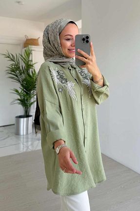 پیراهن حجاب سبز زنانه اورسایز Ka Hijab - کد 928065455