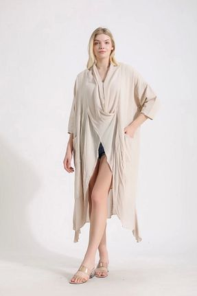 کیمونو و کافتان بژ زنانه بافتنی SUMEF - کد 928066989