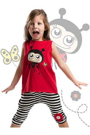 ست بالاتنه و پائین تنه قرمز بچه گانه بافت Denokids - کد 4741963