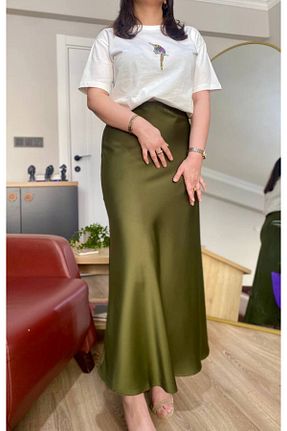 دامن خاکی زنانه ساتن MODA - کد 892008618