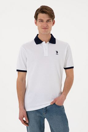 پولوشرت سفید مردانه پنبه ای U.S. Polo Assn. - کد 928087457