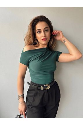 بلوز سبز زنانه ساده Genel Markalar - کد 928088092