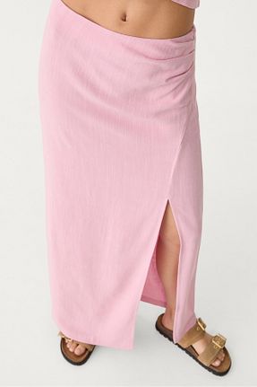 دامن صورتی زنانه ویسکون Stradivarius - کد 928115877