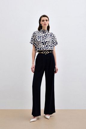 بلوز بژ زنانه طرح دار Sateen - کد 925804435
