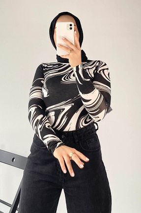 بادی حجاب مشکی زنانه پنبه ای lamelif - کد 928124414