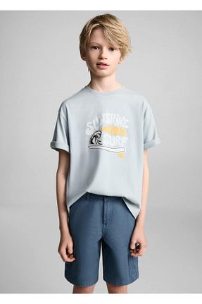 شلوارک و برمودا آبی بچه گانه پنبه ای MANGO Kids - کد 898626862