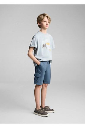 شلوارک و برمودا آبی بچه گانه پنبه ای MANGO Kids - کد 898626862