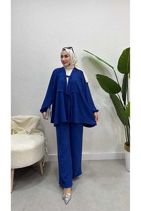 ست بالاتنه و پائین تنه حجاب سرمه ای زنانه گشاد Bluezade - کد 928130942