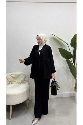 ست بالاتنه و پائین تنه حجاب مشکی زنانه رگولار Bluezade - کد 928130927