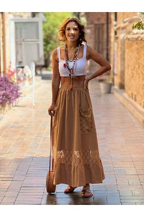 دامن قهوه ای زنانه Nevin Kaya Moda - کد 928130079