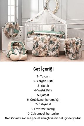 ست لحاف و روکش لحاف و روکش بالش کودک و نوزاد سبز پنبه ای Wellgro - کد 928028466