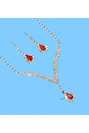 ست جواهر سفید زنانه روکش نقره Mihra Aksesuar - کد 928138675