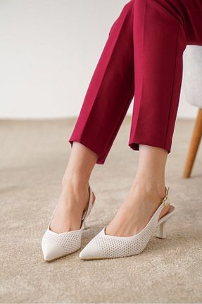 کفش استایلیتو سفید پاشنه نازک luuq shoes - کد 928340156