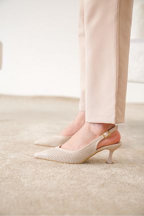 کفش استایلیتو بژ پاشنه نازک luuq shoes - کد 928339418