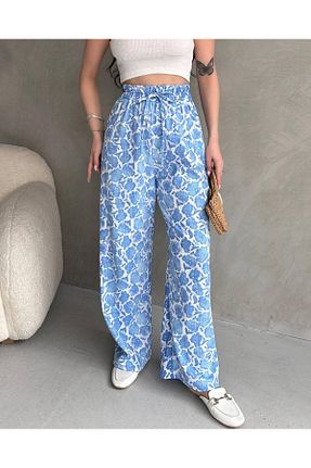 شلوار آبی زنانه بافتنی MODA - کد 928144577
