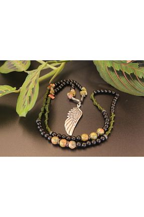 گردنبند جواهر سبز زنانه استیل ضد زنگ magıcgrange - کد 834793909