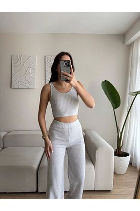 ست بالاتنه و پائین تنه رنگی زنانه بافتنی Zoom Butik - کد 928162705