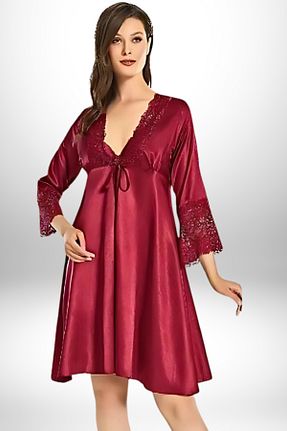 ست لباس راحتی زرشکی زنانه ساده Alissa - کد 928175634