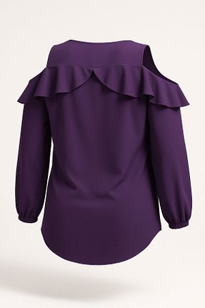 بلوز سایز بزرگ بنفش زنانه سایز بزرگ Hanezza - کد 856890228