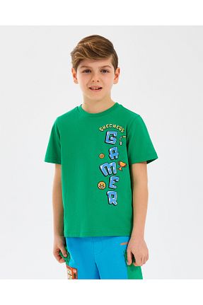 تیشرت سبز بچه گانه رگولار Skechers - کد 928428847