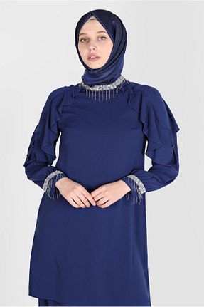 ست بالاتنه و پائین تنه حجاب سرمه ای زنانه رگولار Alvina - کد 807188279