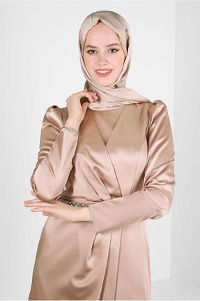شال بژ زنانه پلی استر Alvina - کد 804943708