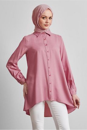 تونیک حجاب صورتی زنانه مخلوط ویسکون Alvina - کد 928186292