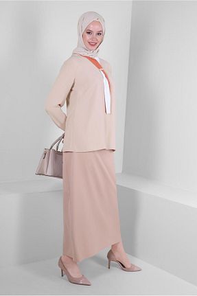 دامن حجاب بژ زنانه رگولار Alvina - کد 804207591