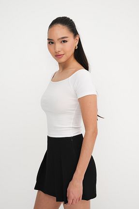 تیشرت سفید زنانه اسلیم فیت Addax - کد 928209594