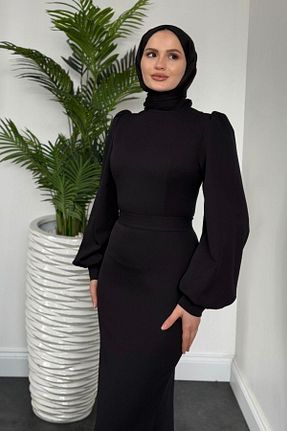 لباس حجاب مشکی زنانه 3/4 Boy MERVEN AKYÜZ - کد 928212319