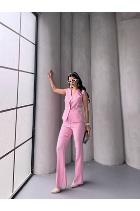 ست بالاتنه و پائین تنه صورتی زنانه بافتنی Bella Breeze - کد 928229327