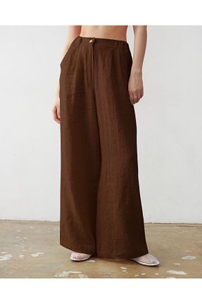 شلوار قهوه ای زنانه کتان balkarconcept - کد 928281019