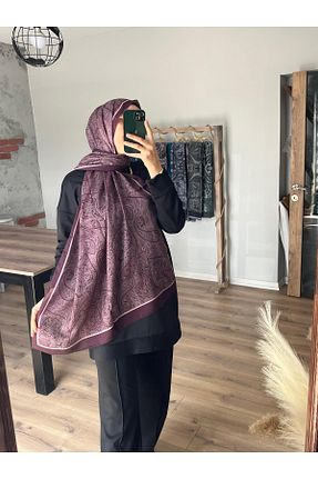 شال بنفش زنانه پنبه پلی استر Merwiss - کد 928270664