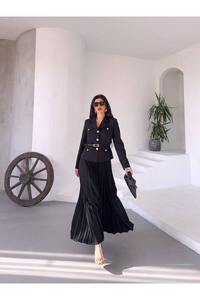 کت و شلوار مشکی زنانه یقه کتی Bella Breeze - کد 928504090