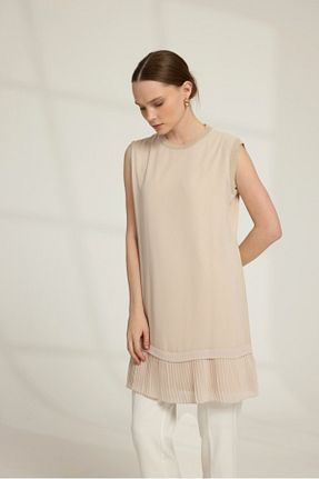 بلوز حجاب بژ زنانه جرسی Butik Melike - کد 928284065