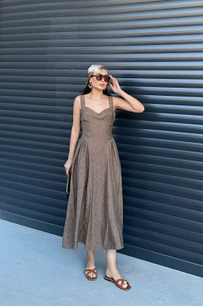 لباس قهوه ای زنانه بافتنی Seda Yalçın Atelier - کد 928303588