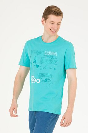 تیشرت سبز مردانه یقه دوچرخه U.S. Polo Assn. - کد 682918687